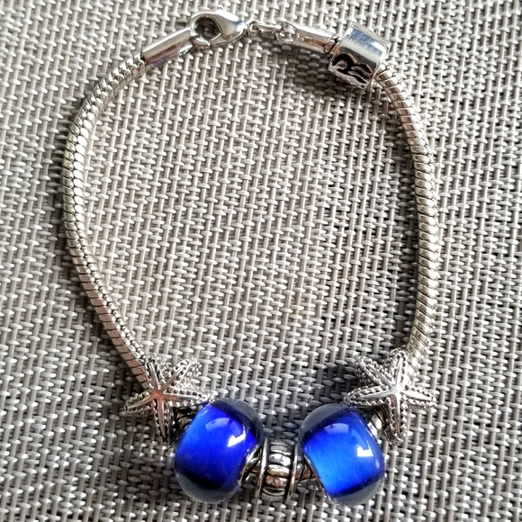 Blue Glass Charm Beads - Fits Pandora Jewelry - Picture 4 of 4